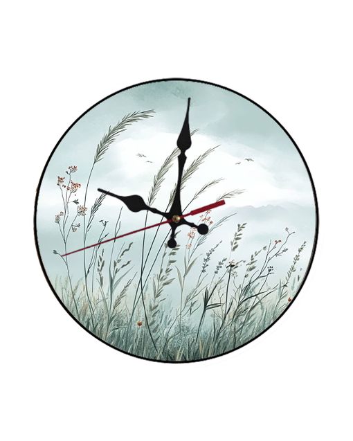 Custom Tall grasses swaying in the wind, Wooden Wall Clock for Home Decor Living Room, Kitchen and Kid Decorations Gifts