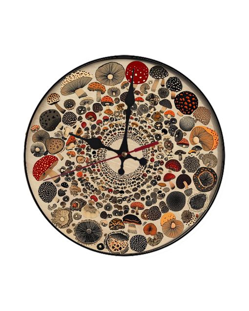 Custom Tiny mushrooms, Wooden Wall Clock for Home Decor in Living Room, Kitchen and Kid Decorations Gifts