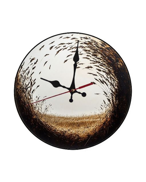 Custom Wind-swept autumn grass, Wooden Wall Clock for Home Decor in Living Room, Kitchen and Kid Decorations Gifts