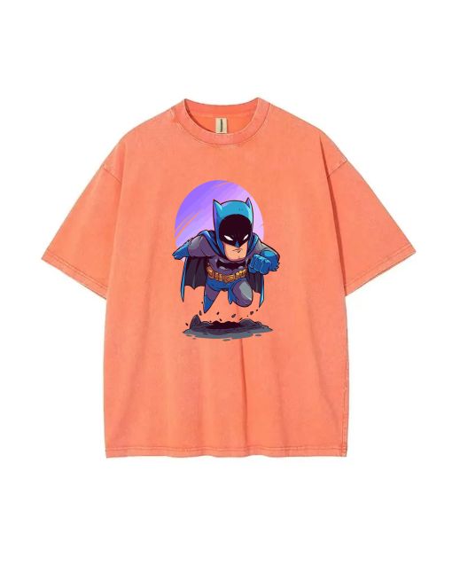 Batman Mineral Wash T-Shirt: Cool and Classic Beach Shirt for Unisex Teens - Perfect for Casual Wear, School, Gifts & Summer Holidays!