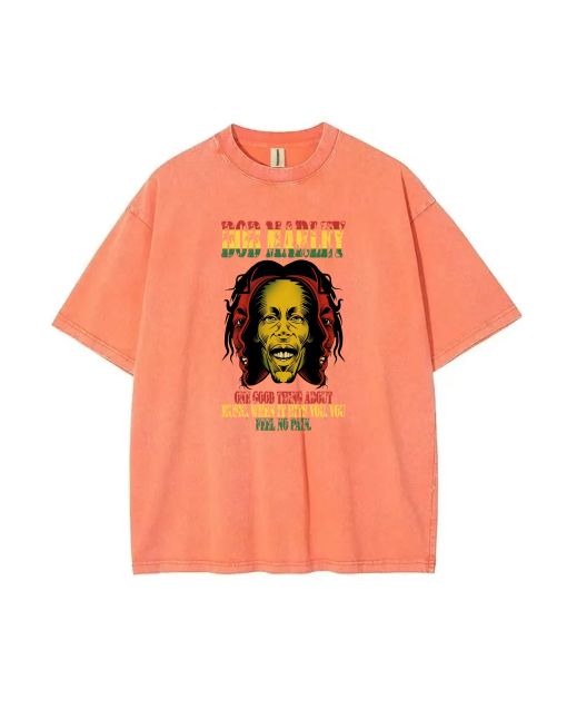 Bob Marley Mineral Wash T-Shirt - Unisex Cool Beach Shirt for Teens - Classic & Casual Summer Style - Perfect Gift for Holidays!