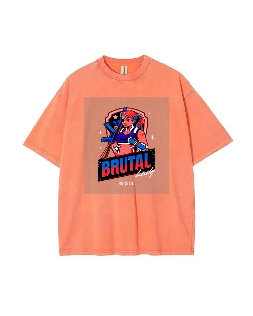 Brutal Lady Unisex Teen T-Shirt - Perfect Summer Casual Wear for School & Weekends | Great Birthday & Holiday Gift | Men's Flannel & Oversized Style