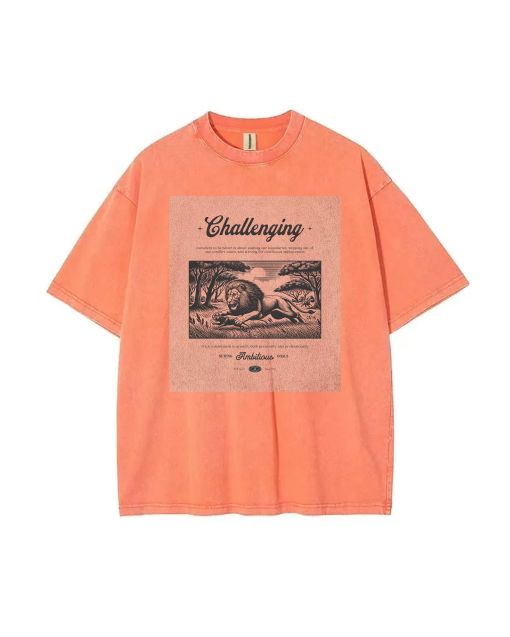 Challenging Mineral Wash T-Shirt - Unisex Beach & Casual Tee | Cool & Classic Tee for Teens | Perfect Gift for Summer & Holidays