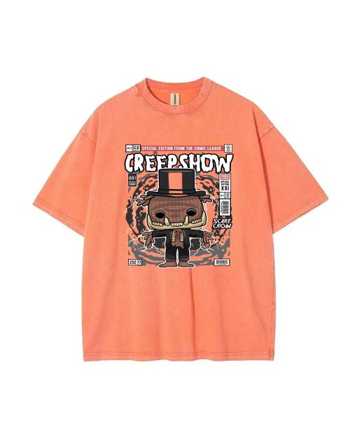 Creepshow Scarecrow Mineral Wash T-Shirt: Unisex Summer Beach Shirt, Cool Classic Tee for Teens - Perfect for Casual Wear & Gifts!