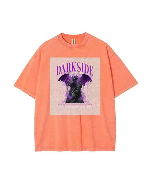 Darkside Darkness Mineral Wash T-Shirt - Ultimate Unisex Beach Shirt for Teens | Cool T-Shirt for Casual Wear, School, and Holidays