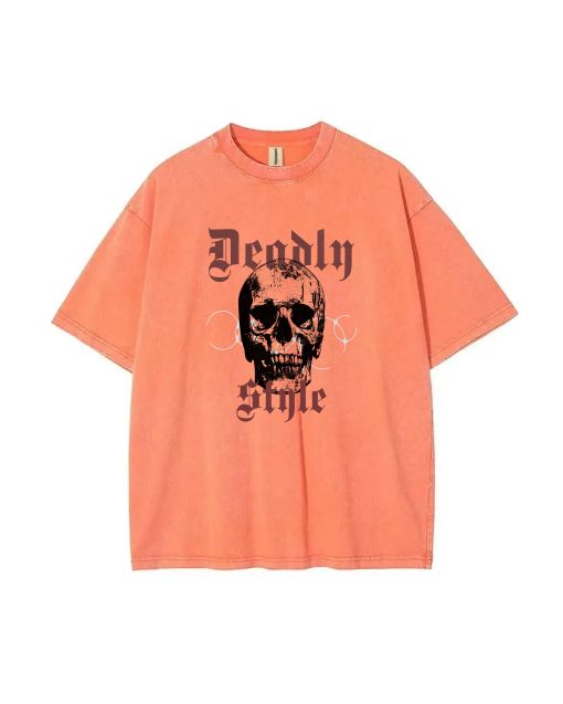 Deadly Style Mineral Wash T-Shirt - Perfect for Unisex Teens for Casual Wear, School, and Gifts. Cool and Classic Beach Shirt Design!