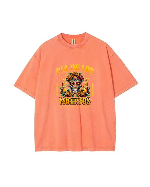 Dia De Los Muertos Unisex Teen T-Shirt - Summer Casual School & Weekend Wear | Birthday & Holiday Gift | Men's Flannel & Oversized Style