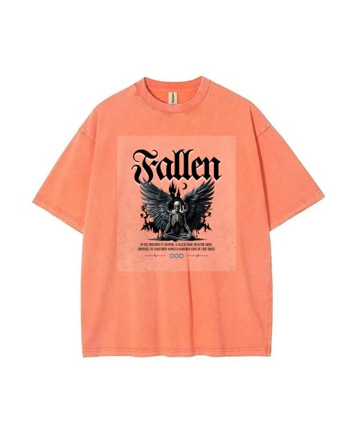 Fallen Skeleton Wings Unisex Teen T-Shirt - Casual Summer/School/Weekend Wear | Birthday/Holiday Gift | Men's Oversized Flannel Style