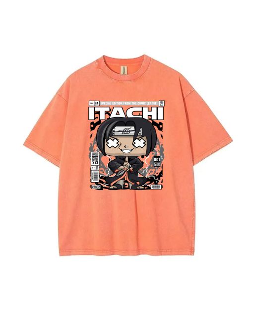 Stay Cool with Itachi: Kunai Mineral Wash T-Shirt for Unisex Teens - Perfect for Casual Wear, School, and Summer - Great Gift Idea!