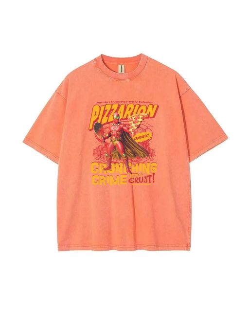 Pizzarion of Crustopolis Teen T-Shirt - Summer School & Weekend Casual Wear | Birthday & Holiday Gift | Men's Flannel Oversized Style