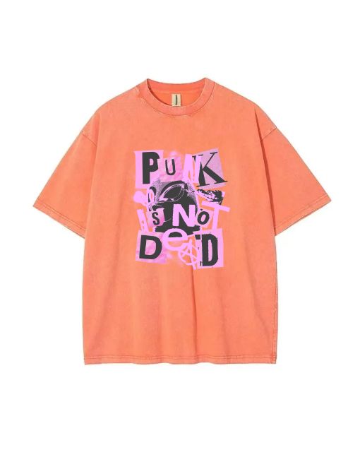 Punk is not Dead Unisex Teen T-Shirt - Summer Casual for School & Weekends | Birthday & Holiday Gift | Men's Oversized Flannel Style