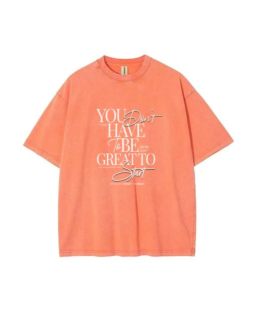 Start to be Great Streetwear Unisex Teen T-Shirt - Summer Casual for School & Weekends | Men's Flannel & Oversized Style | Birthday & Holiday Gift