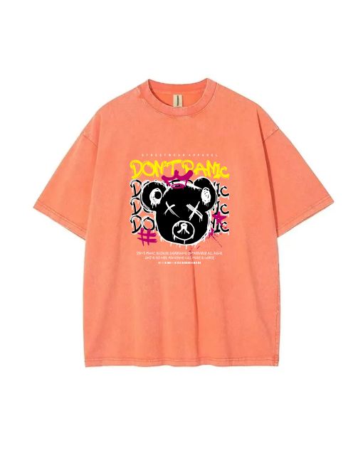 Teddy Bear-93 Beach Shirt: Unisex Mineral Wash T-Shirt for Teens | Cool & Classic T-Shirt for Casual, School, Summer & Holiday Wear