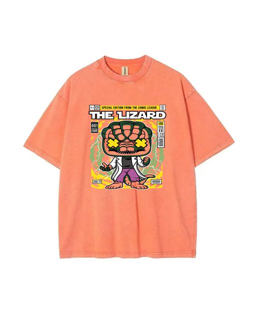 The Lizard Mineral Wash T-Shirt: Unisex Beach Shirt for Teens - Perfect for Casual Wear, School, and Summer - Cool and Classic T-Shirt Design!