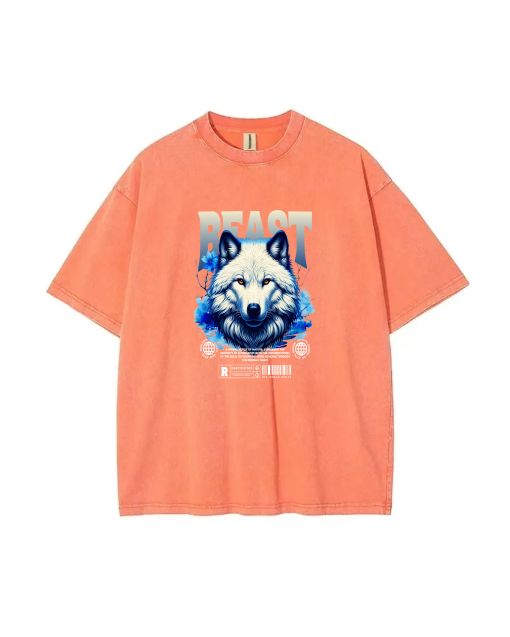 "White Wolf Unisex Teen T-Shirt - Summer Casual School & Weekend Wear | Birthday & Holiday Gift | Men's Flannel & Oversized Style"