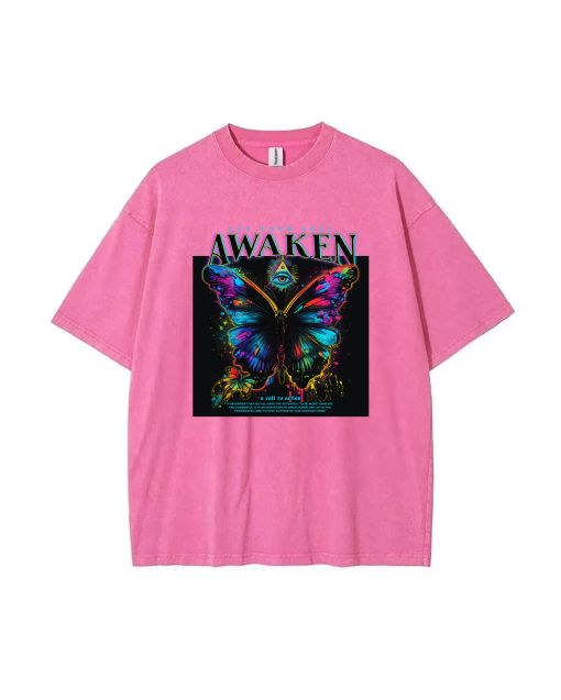 Awaken Teen T-Shirt | Summer Casual Wear for School & Weekends | Birthday & Holiday Gift | Unisex Men's Flannel & Oversized Style