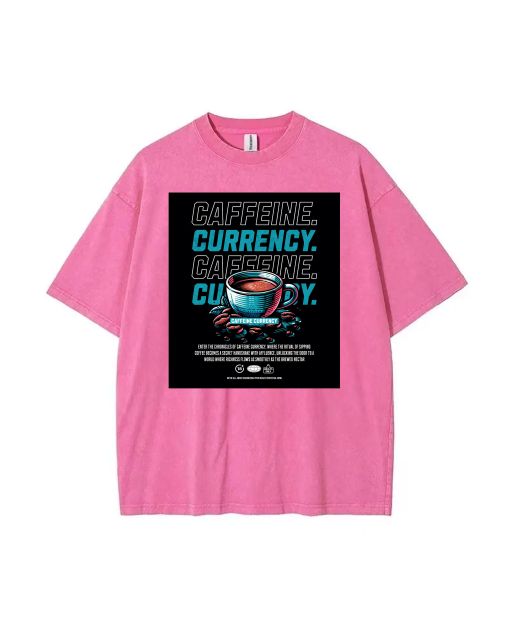 Caffeine Mineral Wash T-Shirt - Perfect for Teens: Classic & Cool Beach T-Shirt for Casual Wear, School or Gifts - Unisex Summer Essential!