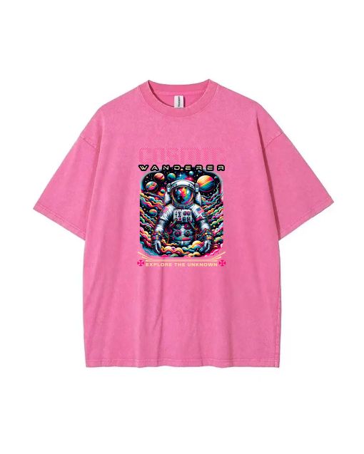 Unisex Cosmic Wanderer Mineral Wash T-Shirt - Perfect for Casual Wear, School, and Summer - Cool Beach Shirt - Great Gift for Teens!