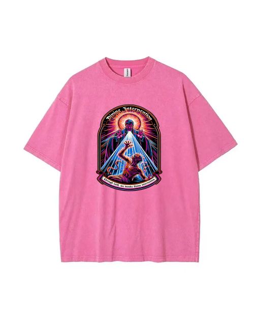 Divine Intervention Mineral Wash T-Shirt: Cool Beach Shirt for Teens - Classic Unisex T-Shirt for Casual Wear, School, and Gifting (Summer/Holidays)