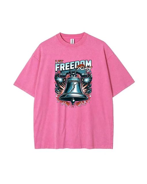 Let Freedom Ring Unisex Teen T-Shirt - Summer Casual School & Weekend Wear | Gift for Birthday & Holidays | Men's Flannel Oversized Style