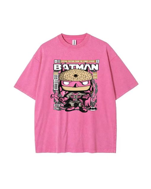 Red Son Batman Mineral Wash T-Shirt - Unisex Teen Beach Shirt - Cool Classic Tees for Casual Wear, School, & Gifts - Summer & Holiday Ready