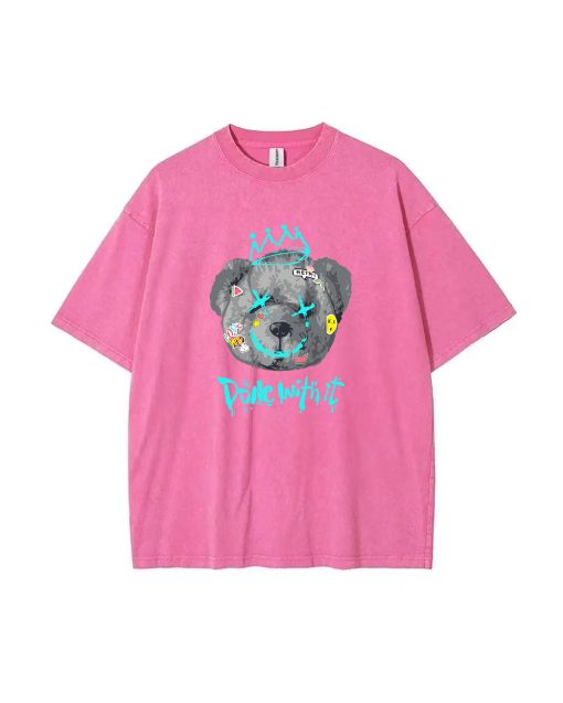 Teddy Bear- Beach Shirt | Unisex Mineral Wash T-Shirt for Teens | Cool and Classic Tee for Casual Wear, School, Gifts, Summer, Holidays