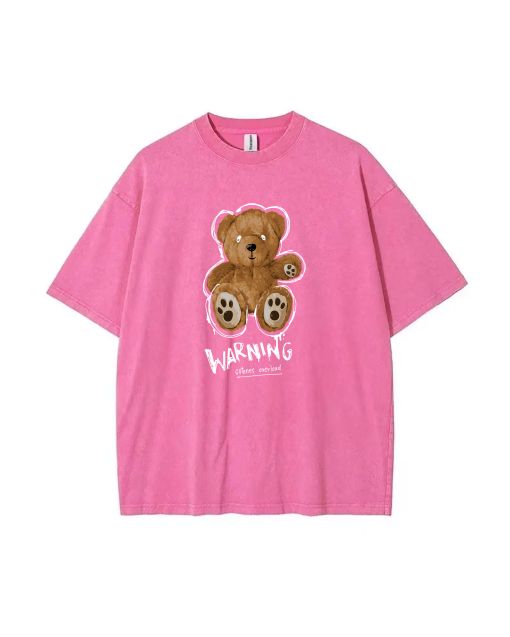 Teddy Bear-21 Mineral Wash T-Shirt: Cool Unisex Beach Shirt for Teens - Casual, School, Gift, Summer, Holidays - Classic T-Shirt