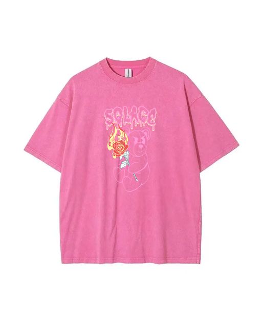 Teddy Bear-23 Mineral Wash T-Shirt: Beach Shirt for Teens - Cool and Classic Unisex Casual Wear, School, Gifts, Summer, Holidays