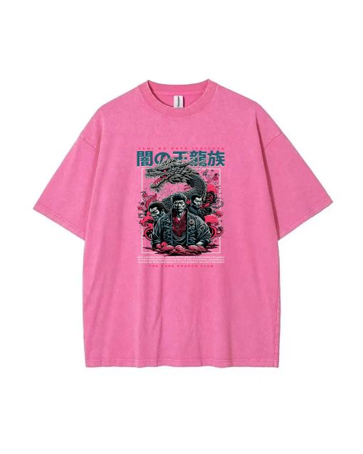 The Dark Dragon Clan Mineral Wash T-Shirt – Cool & Classic Beach Shirt for Unisex Teens, Perfect for Casual Wear, School, Gifts, Summer & Holidays