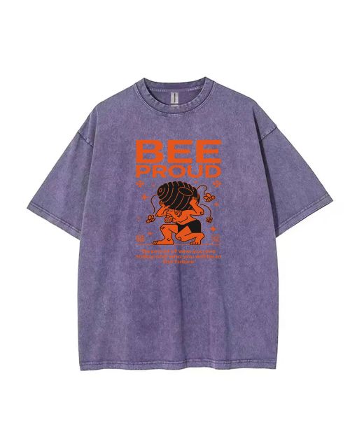 Unleash Your Pride with Bee Proud Teen T-Shirt - Perfect for School & Weekends | Birthday & Holiday Gift | Men's Flannel Inspired Oversized Style