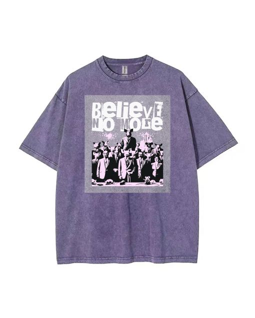 Believe No More Unisex Teen T-Shirt - Casual Summer School & Weekend Wear | Birthday & Holiday Gift | Men's Oversized Flannel Style