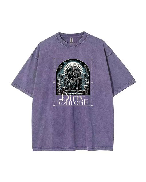 Dirty Throne Mineral Wash T-Shirt - Unisex Teen Beach Shirt | Classic & Cool Tee for Casual Wear, School & Summer | Perfect Gift for Holidays