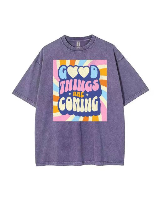 Good Things Are Coming Unisex Teen T-Shirt - Summer Casual Wear for School & Weekends - Birthday & Holiday Gift - Men's Flannel & Oversized Style