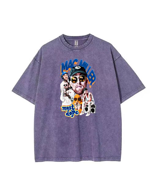 Wild and Trendy Macmiller Mineral Wash T-Shirt for Unisex Teens - Perfect for Casual Beachwear, School, Gifts, or Summer Holidays!