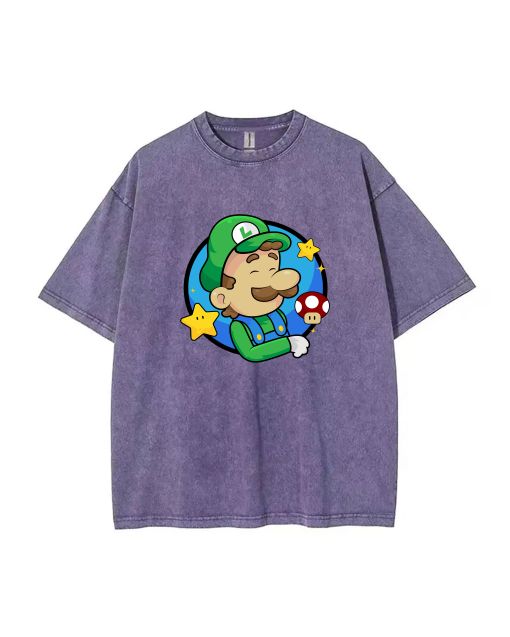 Get your game on with our Mario Retro Mushroom Mineral Wash T-Shirt. Perfect for casual wear, school, and gifting. Unisex fit for teens. Shop now!