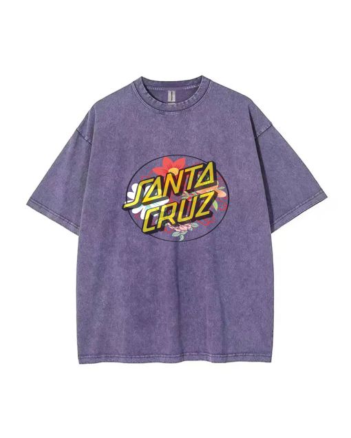 Santa Cruz Mineral Wash T-Shirt for Unisex Teens - Beach Shirt, Classic & Cool T-Shirt for Casual Wear, School, Holidays & Summer