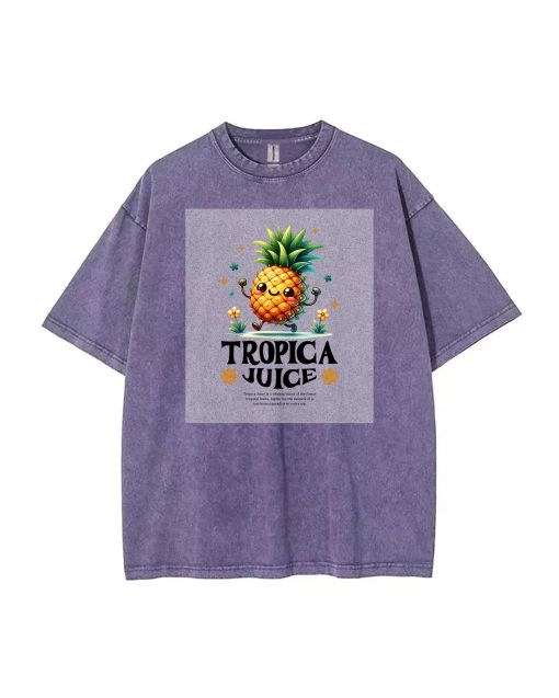 Tropica Juice Mineral Wash T-Shirt - Cool Beach Shirt for Teens, Perfect for Casual Wear, School, and Summer - Unisex Classic Tee