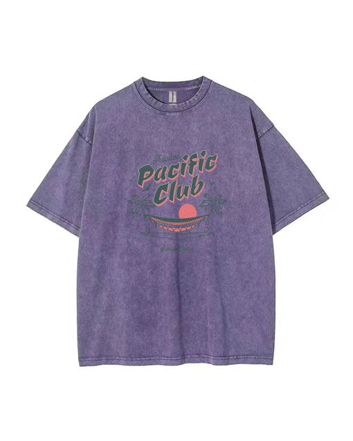 Discover the Must-Have Tropical Pacific Mineral Wash T-Shirt for Cool Beach Style - Unisex Teen Tee Perfect for Casual Wear, School, and Summer!