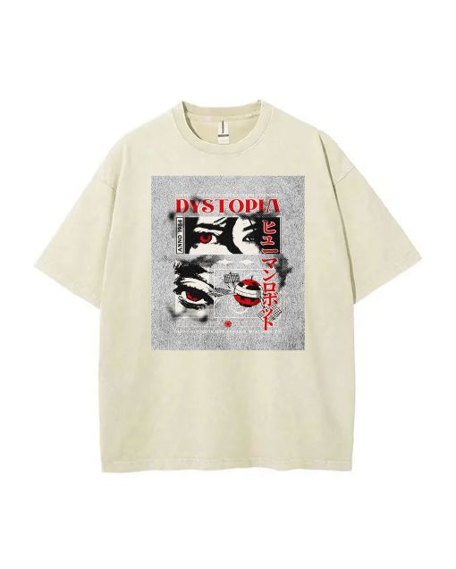 Dystopia Japanese Anime Unisex Teen T-Shirt - Casual School & Weekend Wear | Birthday & Holiday Gift | Men's Oversized Flannel Style