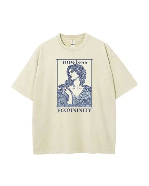 Elegant Feminine Line Art Antiquity Tee - Summer Casual Wear for School & Weekends | Unisex Teen T-Shirt Gift with Flannel & Oversized Style