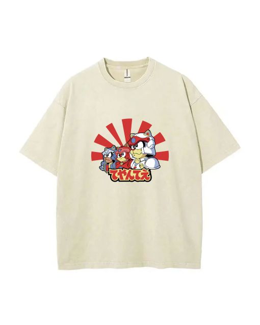 Hedgehog Gudetama Mineral Wash T-Shirt - Perfect for Casual Wear, Summer, and Gifts! Unisex Teen Beach Shirt with Cool Classic Style.