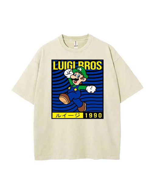 RETRO Mario 1990 Mineral Wash T-Shirt - Cool & Classic Beach Shirt for Unisex Teens. Perfect for Casual Wear, School, Summer & Holidays!