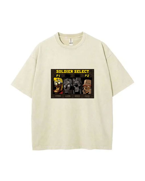 Solider Select Metal Slug Mineral Wash T-Shirt - Beach Shirt for Unisex Teens - Cool and Classic T-Shirt for Casual Wear, School or Summer Holidays