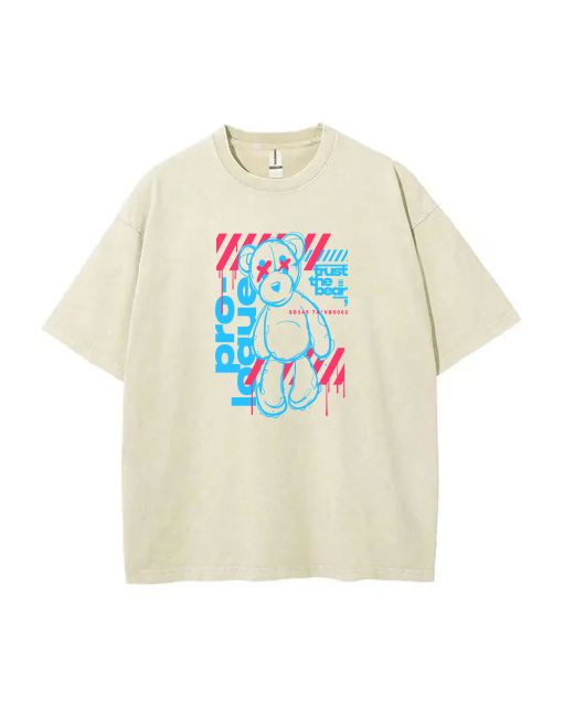 Teddy Bear Mineral Wash T-Shirt - Unisex Beach & Casual Shirt for Teens | Cool & Classic Design | Perfect for Summer & Holiday Gifts