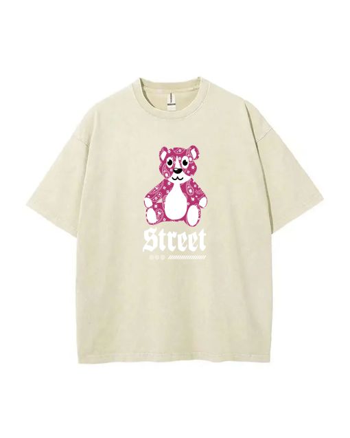 Teddy Bear-35 Mineral Wash T-Shirt - Perfect for Unisex Teens! Ideal for Casual Wear, School, Summer, and Holidays. Get Yours Now!