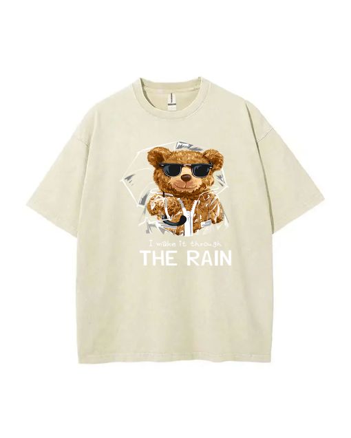 Teddy Made It Through: Mineral Wash T-Shirt for Unisex Teens | Beach Shirt, Cool T-Shirt for Casual Wear or Gifts | Classic T-Shirt