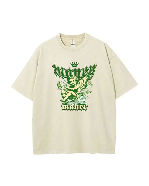 The Angel Money Maker Mineral Wash T-Shirt - Perfect for Unisex Teens! Great for Casual Wear, School, Summer, and Holidays. Shop Now!