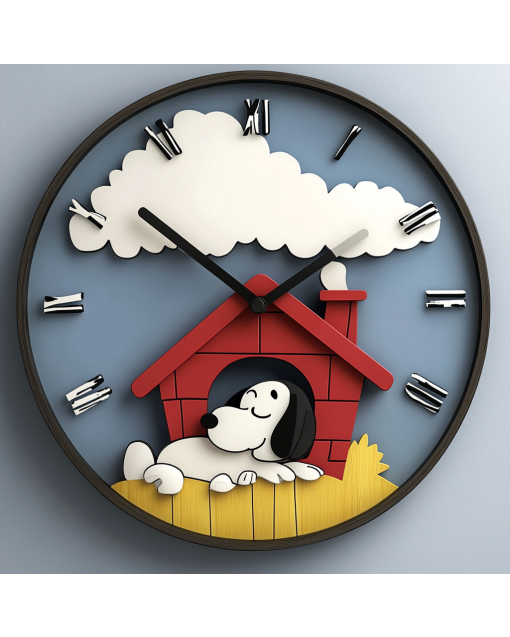 Snoopy 2 Custom Wall Clock - Stylish Home Decor & Functional Timekeeping for Snoopy Fans. Perfect for Living Rooms, Housewarming & Holidays!