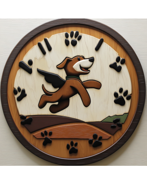 Custom Underdog in flight, Wooden Wall Clock for Home Decor Living Room, Kitchen and Kid Decorations Gifts