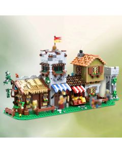 Medieval Town Square Modular Building Block Set – Castle-Era Business Center Toy